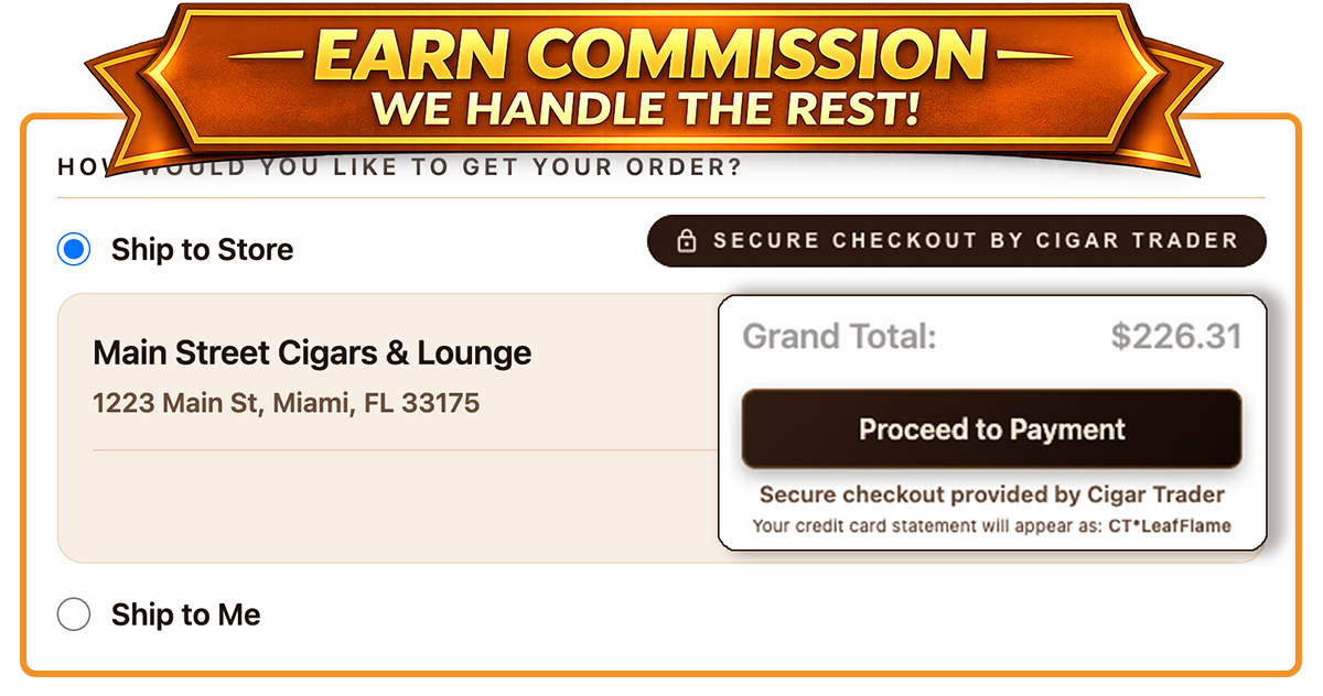 Cigar Trader Managed Store plan comparison graphic