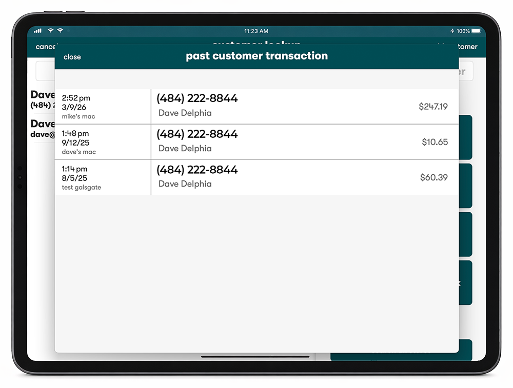 CT POS transaction history view