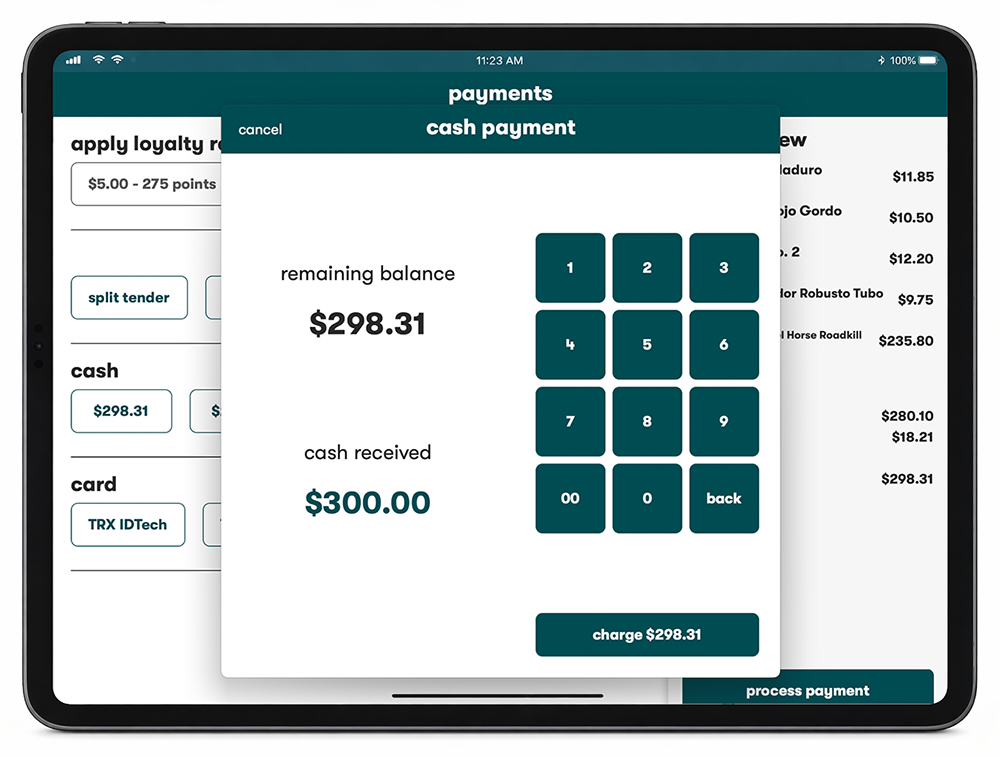 CT POS cash payment entry
