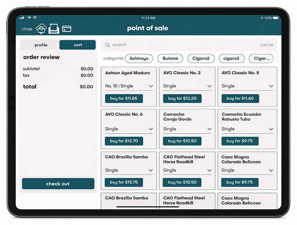 CT POS main checkout interface