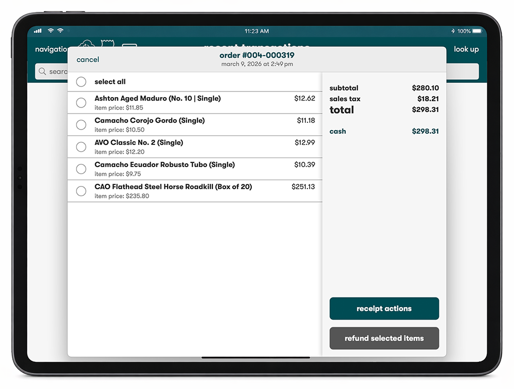 CT POS transaction detail summary